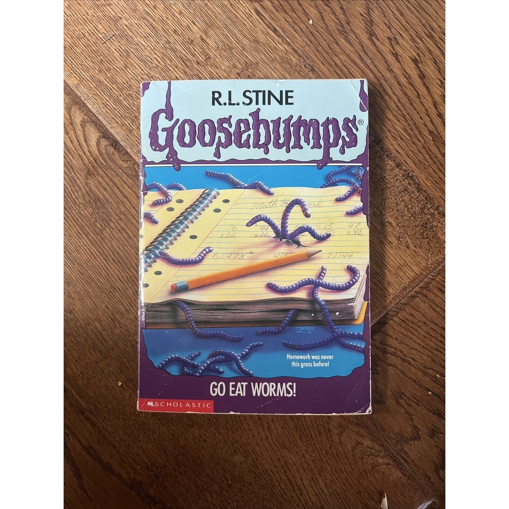 Vintage Goosebumps 1990s #21 Go Eat Worms R.L. Stine, 1st Edition,Good Condition